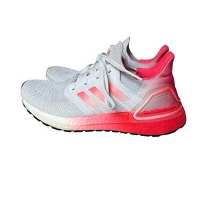 adidas Women's UltraBoost 20 Running Sneakers Shoes White Signal Pink EG5201 5.5